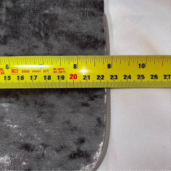 bebe Crushed Velvet Wrislet, Annie Design Silver Velvet Wristlet Clutch - Picture 7 of 9